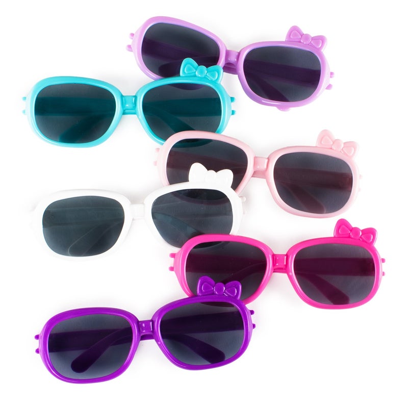 Super Z Outlet Plastic Color Assorted Round Style Girl Bow Children Sunglasses Shades Eye Wear for Party Prop Favors, Decorations, Toy Gifts (12 Pairs) - Image 1
